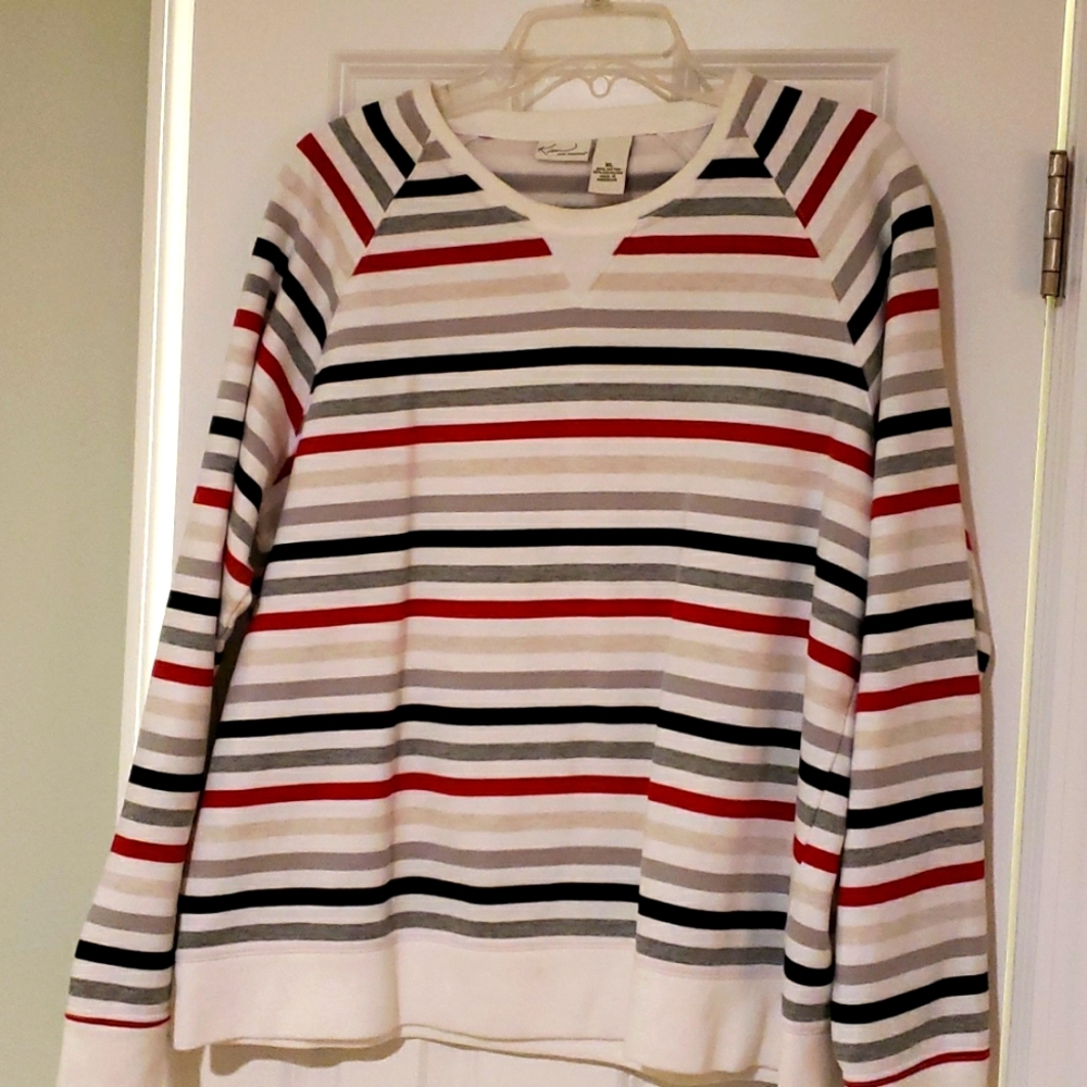 Kim Rogers size XL, striped sweatshirt